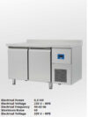 Under-counter refrigerator, stainless steel, 2 doors, 301 liters