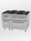 6-burner gas hob and 2-door gas oven