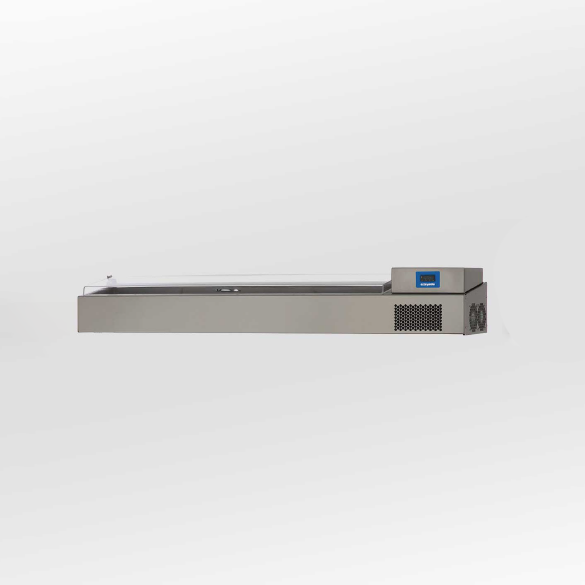 Pizza preparation refrigerator with glass lid